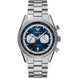 Buy Shop Emporio Armani Racer Chronograph Blue Dial Silver Steel Strap Watch for Men - AR11676 USA Online