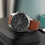 Buy Shop Hugo Boss Skytraveller Chronograph Black Dial Blue Leather Strap Watch for Men - 1514161 USA Online