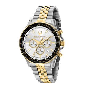 Buy Shop Maserati SFIDA Chronograph Silver Dial Two Tone Steel Strap Watch for Men - R8873640024 USA Online