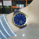 Buy Shop Tory Burch Collins Quartz Blue Dial Blue Leather Strap Watch for Women - TBW1203 USA Online