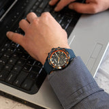 Buy Shop Hugo Boss Runner Chronograph Blue Dial Blue Silicone Strap Watch for Men - 1514142 USA Online