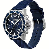 Buy Shop Emporio Armani World Explorer Chronograph Blue Dial Blue Nylon Strap Watch for Men - AR11588 USA Online