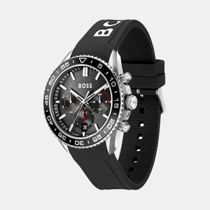 Buy Shop Hugo Boss Runner Chronograph Black Dial Black Silicone Strap Watch for Men - 1514141 USA Online