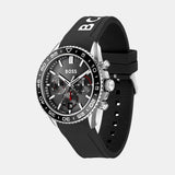 Buy Shop Hugo Boss Runner Chronograph Black Dial Black Silicone Strap Watch for Men - 1514141 USA Online