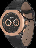 Buy Shop Hugo Boss Taper Chronograph Black Dial Black Leather Strap Watch for Men - 1514089 USA Online