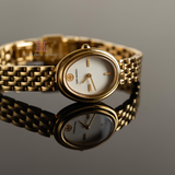 Buy Shop Tory Burch Oval White Dial Gold Steel Strap Watch for Women - TBW6032 USA Online