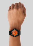 Buy Shop Emporio Armani World Explorer Orange Dial Black Silicone Strap Watch for Men - AR11684 USA Online