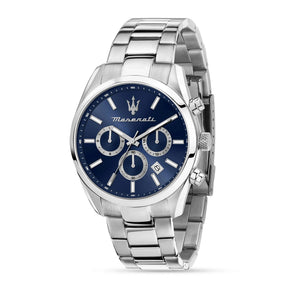 Buy Shop Maserati Attrazione Chronograph Blue Dial Silver Steel Strap Watch for Men - R8853151005 USA Online