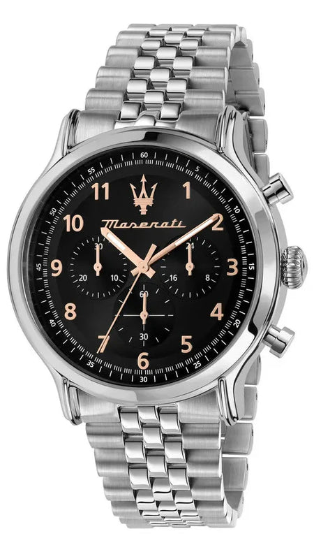 Buy Shop Maserati Epoca Chronograph Limited Edition Black Dial Silver Steel Strap Watch for Men - R8873618029 USA Online