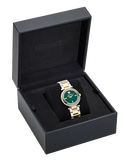 Buy Shop Versace Reve Analog Green Dial Two Tone Steel Strap Watch for Women - VE8B00524 USA Online