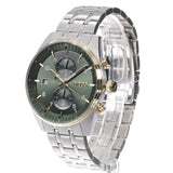 Buy Shop Hugo Boss Skytraveller Chronograph Green Dial Silver Steel Strap Watch for Men - 1514195 USA Online