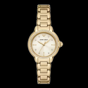 Buy Shop Emporio Armani Mia Crystals Gold Dial Gold Steel Strap Watch for Women - AR11609 USA Online