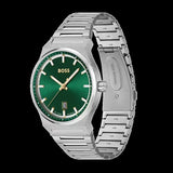 Buy Shop Hugo Boss Candor Green Dial Silver Steel Strap Watch for Men - 1514079 USA Online