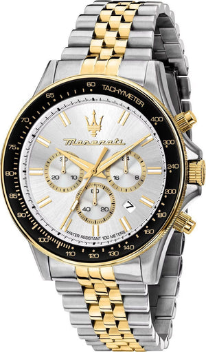Buy Shop Maserati SFIDA Chronograph Silver Dial Two Tone Steel Strap Watch for Men - R8873640024 USA Online