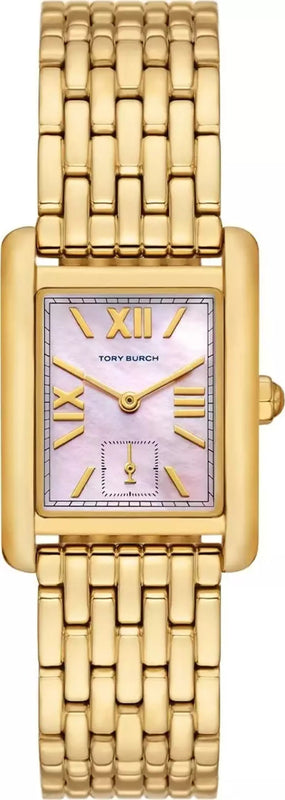 Buy Shop Tory Burch Eleanor Mother of Pearl Pink Dial Gold Steel Strap Watch for Women - TBW1077 USA Online