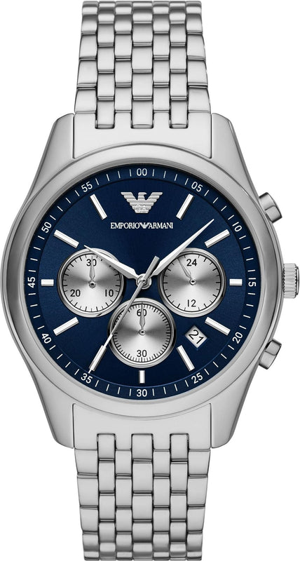Buy Shop Emporio Armani Antonio Chronograph Blue Dial Silver Steel Strap Watch for Men - AR11582 USA Online