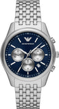 Buy Shop Emporio Armani Antonio Chronograph Blue Dial Silver Steel Strap Watch for Men - AR11582 USA Online