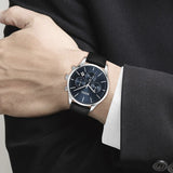 Buy Shop Hugo Boss Avery Chronograph Blue Dial Black Leather Strap Watch for Men - 1514156 USA Online