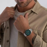 Buy Shop Hugo Boss Strike Chronograph Green Dial Silver Steel Strap Watch for Men - 1514241 USA Online