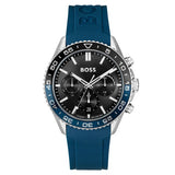 Buy Shop Hugo Boss Runner Chronograph Black Dial Blue Silicone Strap Watch for Men - 1514245 USA Online