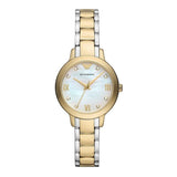 Buy Shop Emporio Armani Cleo Three Hand Mother of Pearl Dial Two Tone Steel Strap Watch for Women - AR11513 USA Online