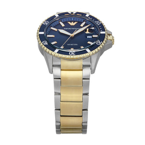 Buy Shop Emporio Armani World Explorer Blue Dial Two Tone Steel Strap Watch for Men - AR11682 USA Online