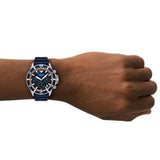 Buy Shop Emporio Armani World Explorer Chronograph Blue Dial Blue Silicone Strap Watch for Men - AR11696 USA Online