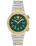 Buy Shop Versace Greca Logo Diver Quartz Green Dial Two Tone Steel Strap Watch for Men - VE8G00524 USA Online
