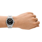 Buy Shop Emporio Armani Frederico Analog Black Dial Silver Steel Strap Watch for Men - AR11622 USA Online