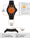 Buy Shop Emporio Armani World Explorer Orange Dial Black Silicone Strap Watch for Men - AR11684 USA Online