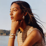 Buy Shop Tory Burch Oval Mother of Pearl Dial Gold Steel Strap Watch for Women - TBW6034 USA Online