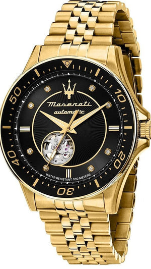 Buy Shop Maserati SFIDA Special Edition Automatic Black Dial Gold Steel Strap Watch for Men - R8823140012 USA Online