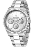 Buy Shop Maserati Competizione Chronograph Silver Dial Silver Steel Strap Watch for Men - R8853100041 USA Online