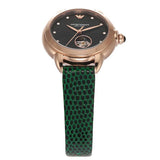 Buy Shop Emporio Armani Mia Meccanico Mother of Pearl Dial Green Leather Strap Watch for Women - AR60073 USA Online