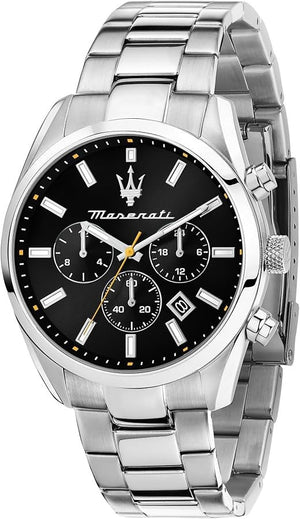 Buy Shop Maserati Attrazione Chronograph Black Dial Silver Steel Strap Watch for Men - R8853151010 USA Online