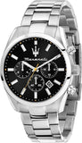 Buy Shop Maserati Attrazione Chronograph Black Dial Silver Steel Strap Watch for Men - R8853151010 USA Online