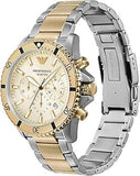 Buy Shop Emporio Armani World Explorer Chronograph Cream Dial Two Tone Steel Strap Watch for Men - AR11606 USA Online