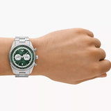 Buy Shop Emporio Armani Racer Chronograph Green Dial Silver Steel Strap Watch for Men - AR11637 USA Online