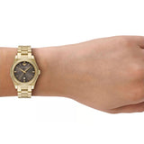 Buy Shop Emporio Armani Federica Brown Dial Gold Steel Strap Watch for Women - AR11700 USA Online