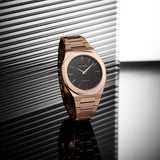 Buy Shop D1 Milano Ultra Thin Black Dial Gold Steel Strap Watch for Men - D1-UTBJ16 USA Online