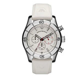 Buy Shop Emporio Armani Sportivo Chronograph White Dial White Rubber Strap Watch for Men - AR5947 USA Online