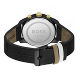Buy Shop Hugo Boss Trace Chronograph Black Dial Black Leather Strap Watch for Men - 1514003 USA Online