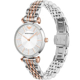 Buy Shop Emporio Armani Gianni T Bar Silver Dial Two Tone Steel Strap Watch for Women - AR11537 USA Online