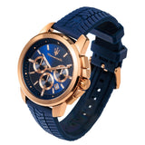 Buy Shop Maserati Successo Chronograph Blue Dial Blue Silicone Strap Watch for Men - R8871621034 USA Online