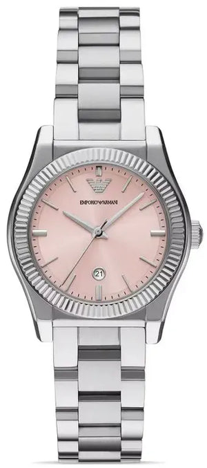 Buy Shop Emporio Armani Federica Pink Dial Silver Steel Strap Watch for Women - AR11658 USA Online