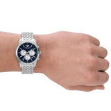 Buy Shop Emporio Armani Antonio Chronograph Blue Dial Silver Steel Strap Watch for Men - AR11582 USA Online