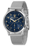 Buy Shop Maserati Epoca Limited Edition Chronograph Blue Dial Silver Mesh Strap Watch for Men - R8873618022 USA Online