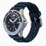 Buy Shop Emporio Armani World Explorer GMT Blue Dial Blue Rubber Strap Watch for Men - AR11592 USA Online