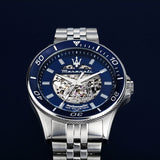 Buy Shop Maserati SFIDA Skeleton Automatic Blue Dial Silver Steel Strap Watch for Men - R8823140011 USA Online