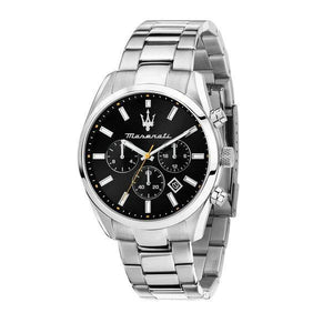 Buy Shop Maserati Attrazione Chronograph Black Dial Silver Steel Strap Watch for Men - R8853151010 USA Online